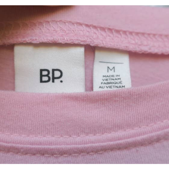 BP. Nordstrom Pink Long Sleeve Cropped Crew Neck Tee - Picture 4 of 6